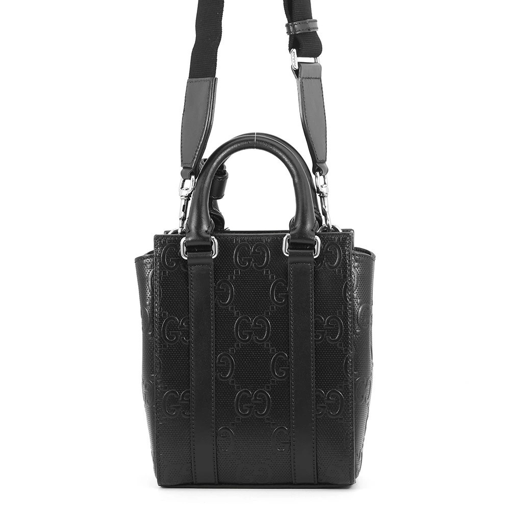 Gucci GG Embossed Leather 2Way Shoulder Bag Black